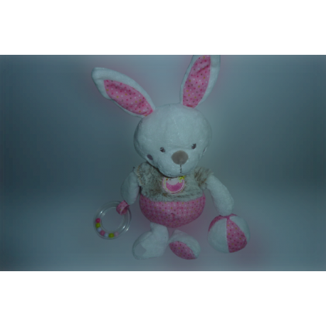 Doudou peluche lapin éveil Mots d'Enfants