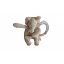 Doudou peluche éléphant hochet Les Papoum Moulin Roty