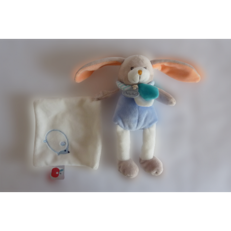 Doudou peluche mouchoir lapin Pom et Berry BN0251 Baby'Nat