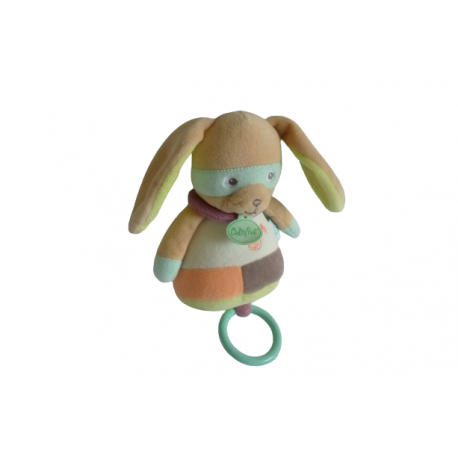 Doudou peluche musicale lapin Les Masqués BN0122 Baby'Nat
