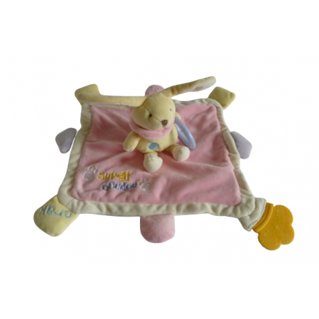 Doudou peluche mouchoir lapin activités éveil super doudou BN740 Baby'Nat