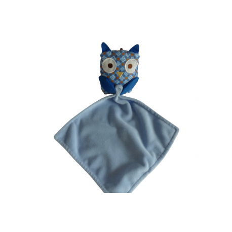Doudou peluche mouchoir hibou Pommette