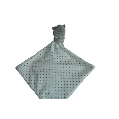 Doudou peluche mouchoir chat Obaibi