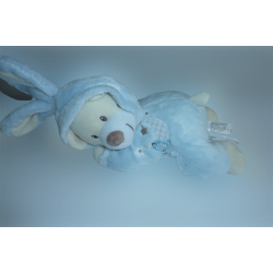 Doudou peluche musicale ours déguisé en lapin Auchan