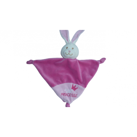 Doudou lapin rose Je suis une Princesse Babou