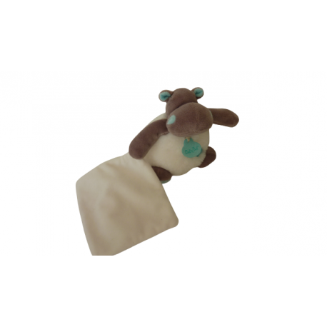 Doudou peluche mouchoir Bazile hippopotame BN0361 Baby'Nat