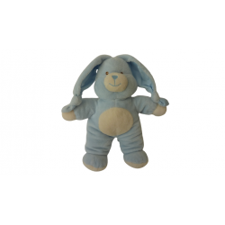 Doudou peluche lapin bleu 28 cm Gipsy