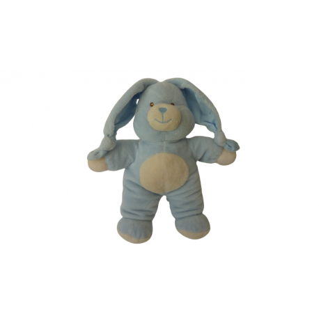 Doudou peluche lapin bleu 28 cm Gipsy