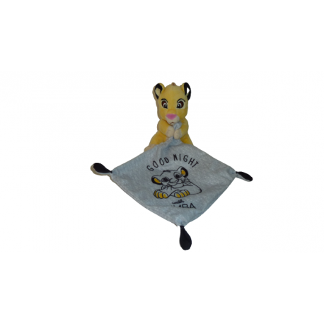 Doudou peluche mouchoir lion Good Night with Simba Disney