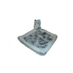Doudou peluche mouchoir chien huski Dani