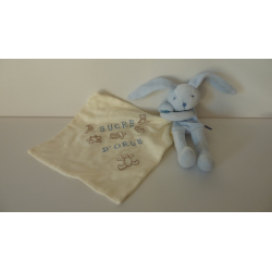 Doudou lapin mouchoir Sucre d'Orge
