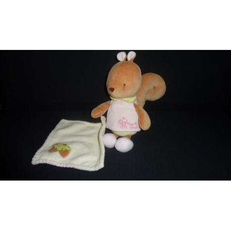 DOUDOU ECUREUIL PELUCHE AVEC MOUCHOIR AUGUSTA DU BAY