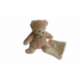 Doudou peluche mouchoir ours 26 cm Baby'Nat