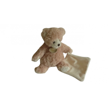 Doudou peluche mouchoir ours 26 cm Baby'Nat