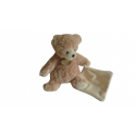 Doudou peluche mouchoir ours 26 cm Baby'Nat