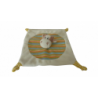 Doudou vache plat blanc rayures multicolores