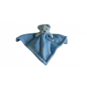 Doudou ours plat bleu