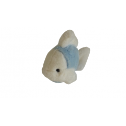 Doudou peluche poisson bleu blanc