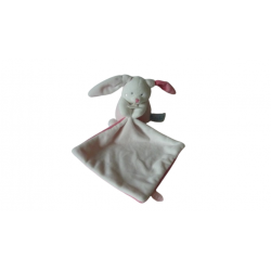 Doudou peluche mouchoir lapin Rose BN0464 Baby'Nat
