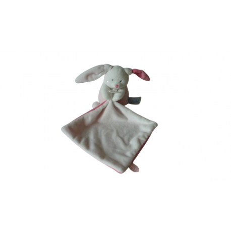 Doudou peluche mouchoir lapin Rose BN0464 Baby'Nat