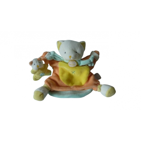 Doudou marionnette chat Les Microfibres DC2569 Doudou et Compagnie