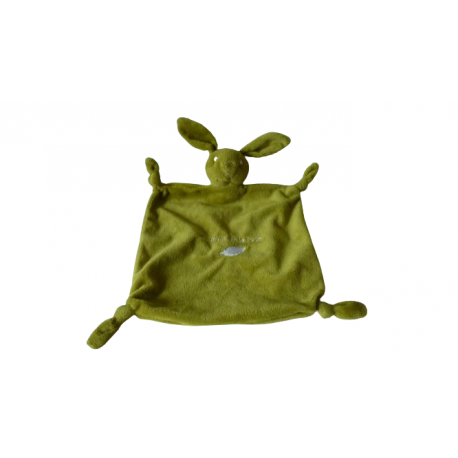 Doudou lapin vert Au Nom de la Rose