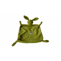 Doudou lapin vert Au Nom de la Rose