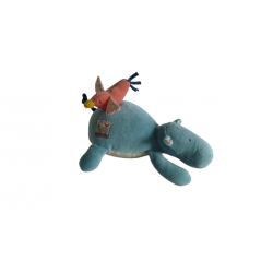 Doudou peluche musicale hippopotame Les Papoum Moulin Roty