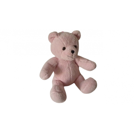 Doudou peluche ours 32 cm rose Sandy
