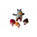 Peluche éveil marionnette loup et les 3 petits cochons Lilliputiens