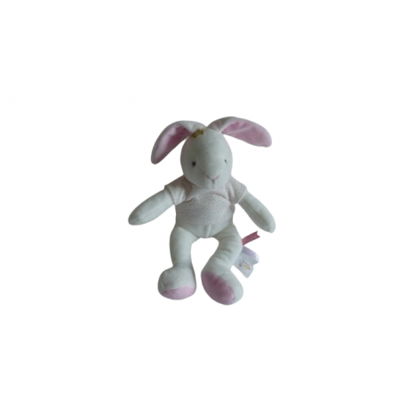Doudou peluche lapin Fleurs DC3516 Doudou et Compagnie