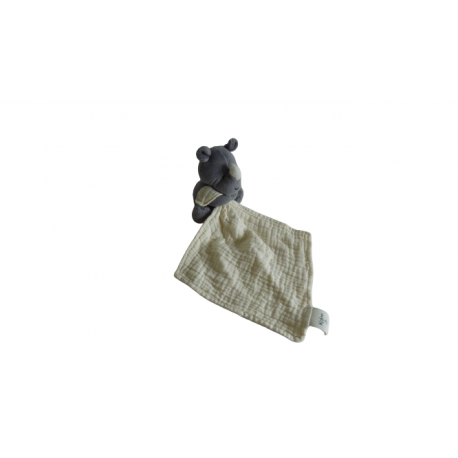 Doudou peluche mouchoir coton bio rhinocéros Kaloo