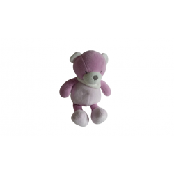 Doudou peluche ours 29 cm rose Mes Petits Cailloux