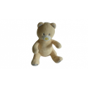 Doudou peluche ours 26 cm jaune gris