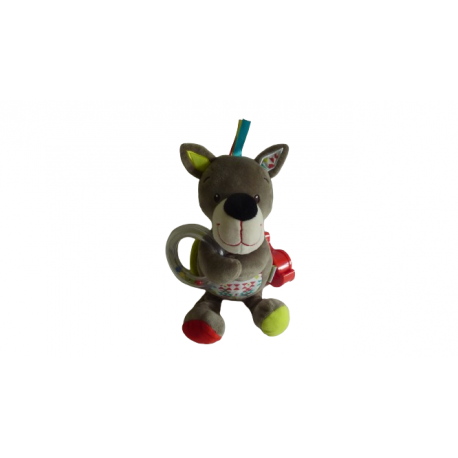 Doudou peluche éveil loup Vertbaudet