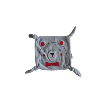 Doudou carré plat ours Pommette