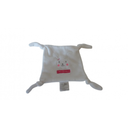 Doudou carré plat Mon P'tit lapin blanc Gémo