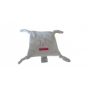 Doudou carré plat Mon P'tit lapin blanc Gémo