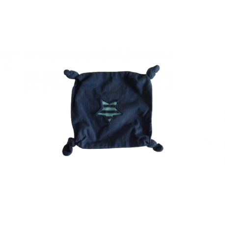 Doudou carré plat bleu marine