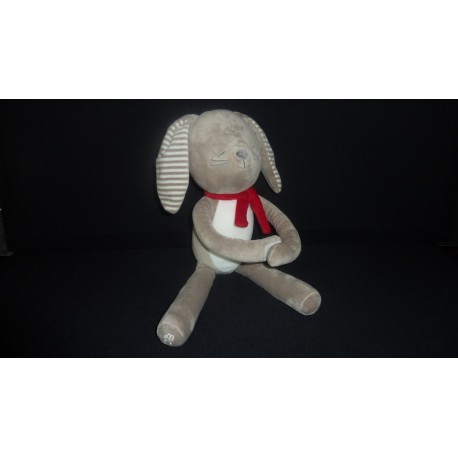 DOUDOU LAPIN DORMEUR PELUCHE OBAIBI