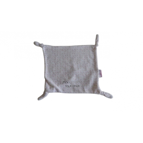 Doudou carré plat Mon doudou tout doux comme neuf Pommette